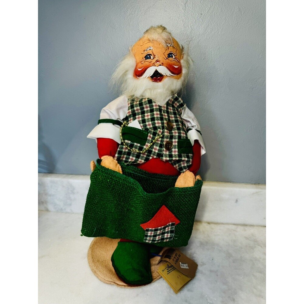 Annalee Mobilitee Doll 18" Santa Claus Christmas Card Holder with Sack 1995